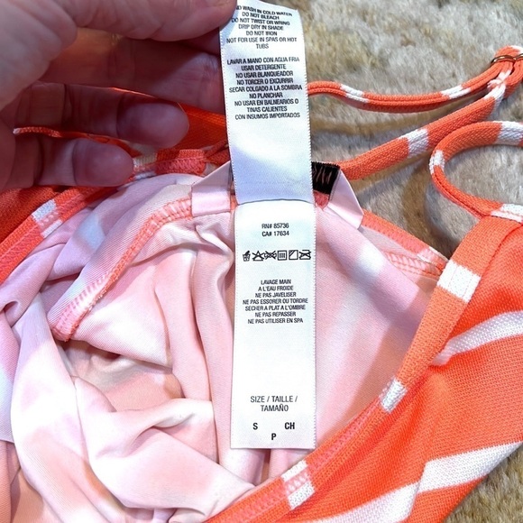 ⭐️Juicy Couture, (FIRM PRICE)Awesome Orange & White,Bathing Suit,EUC, Size Small - Picture 7 of 16
